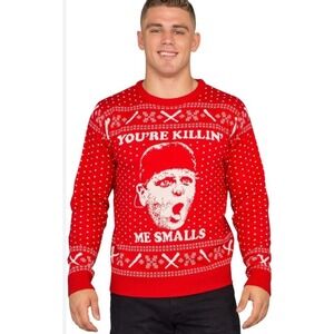 The Sandlot Ugly Christmas Sweater You're Killing Me Smalls Red & White Sz Small